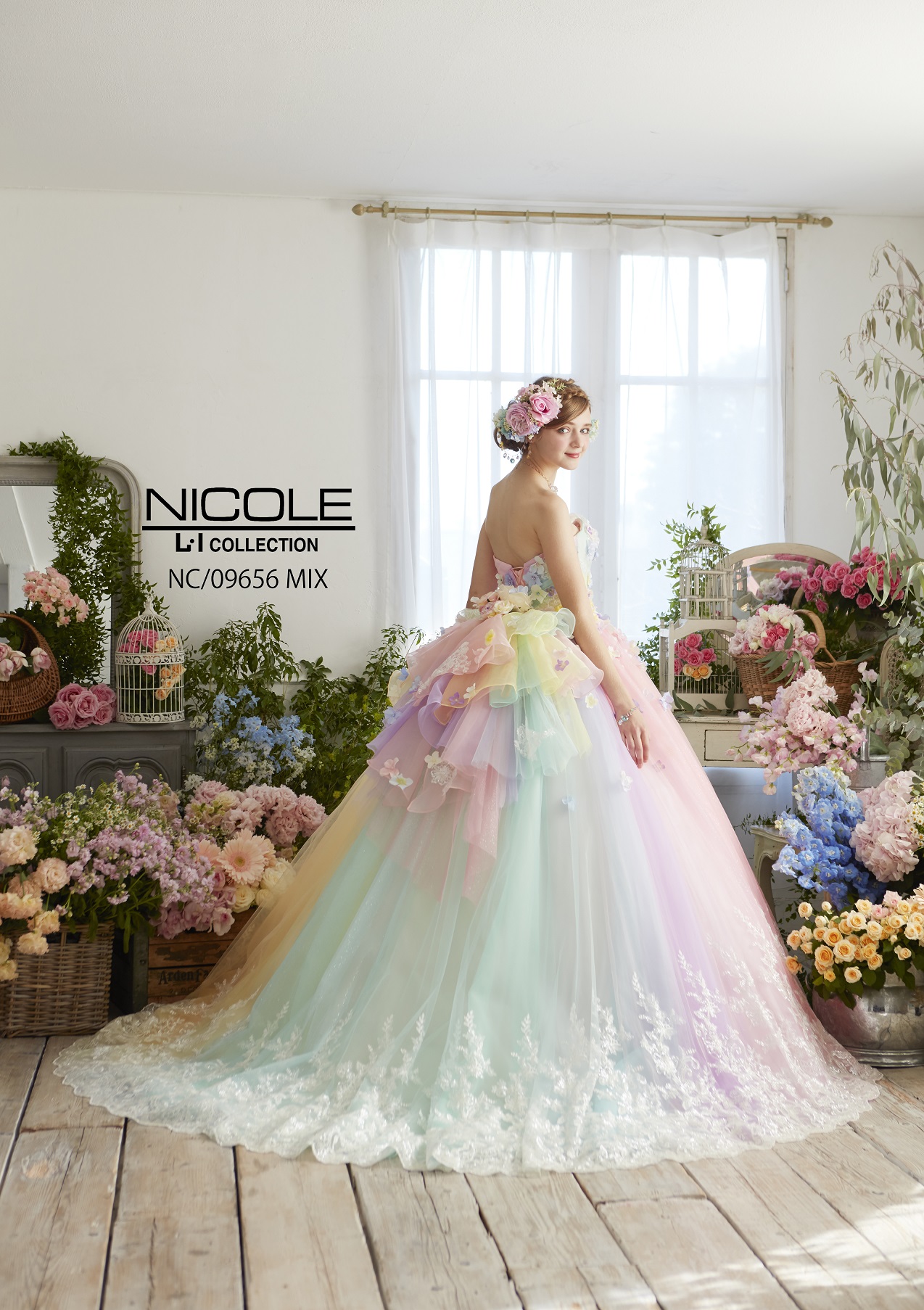 ニコル ウェディング レインボー カラー ドレス NICOLE - ウェディング